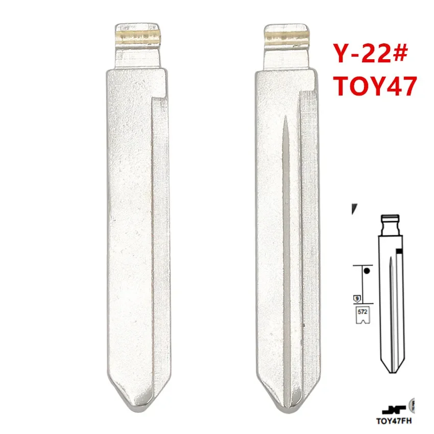 10pcs Y-22# 22 Y22 TOY47 Metal Uncut Blank Flip Remote Key Blade For Toyota Corolla for keydiy KD xhorse VVDI