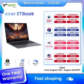 ACER Gadget e10 ETBook 게이밍 노트북, 인텔 노트북 코어 i5-12450H, 16GB RAM, 512GB SSD 컴퓨터, 14 인치, 2K IPS, WiFi6, 윈도우 11 노트북 