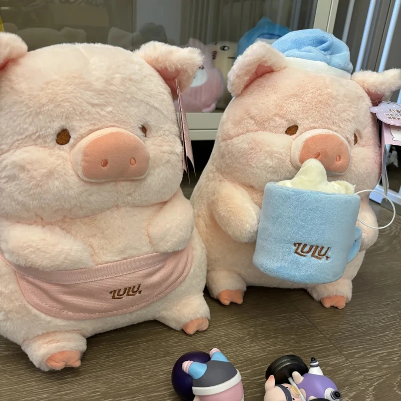 Lulu The Piggy Kawaii Cartoon Piggy Plush Doll Pillow Headrest Fluffty Cute Animal Soft Stuffed Dolls Children Birthday Gifts