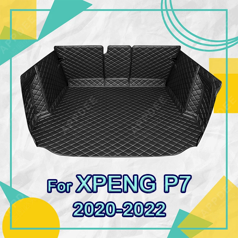 

Автомобильный коврик для багажника с полным покрытием для XPENG P7 2020-2022 21, кожаный чехол для багажника автомобиля, коврик, подкладка для груза, защитные аксессуары для интерьера