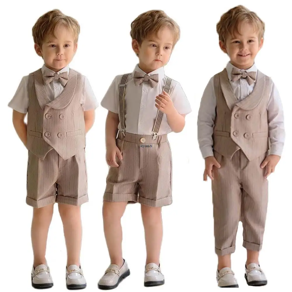 Baby Boys Summer luxury photography Dress bambini Formal Wedding Performance smoking Wear School Kids Beaufitul Birthday Suit