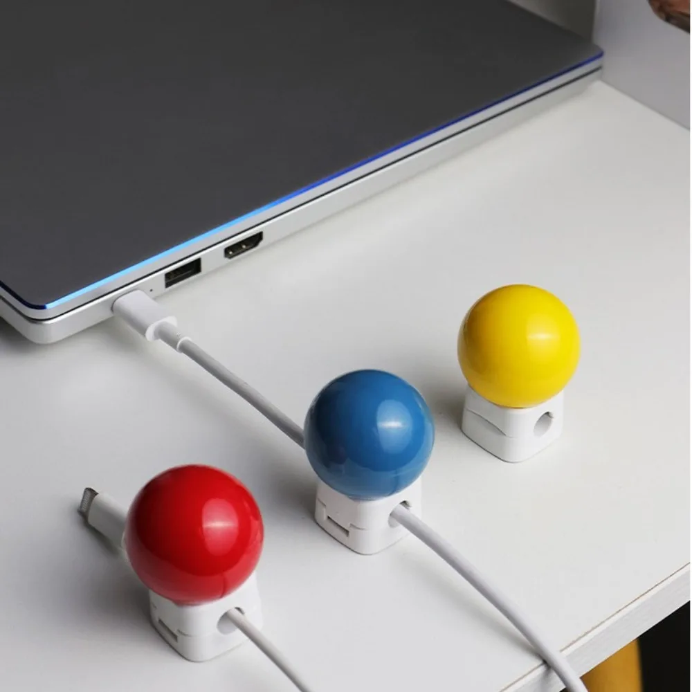 Creative PP Desktop Cable Organizer Portable Reusable Cute Data Cable Holder Multipurpose Self-adhesive Charging Cable Clip