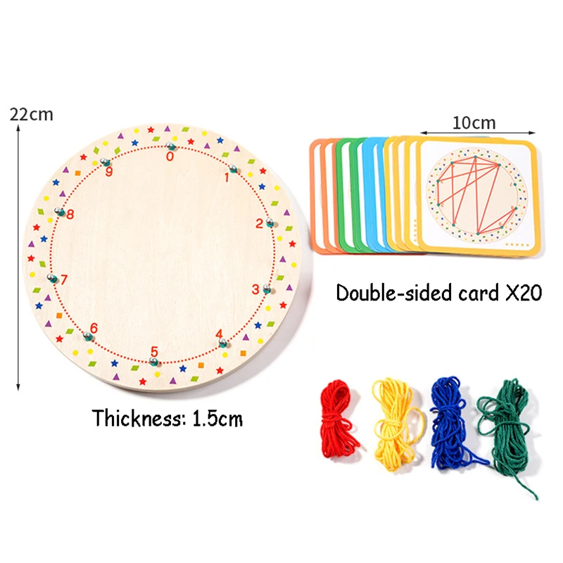 Kids Nailboard Lacing Threading Montessori Toys Fine Motor Skills Geometry Shape Matching Board Games Thinking Educational Toys