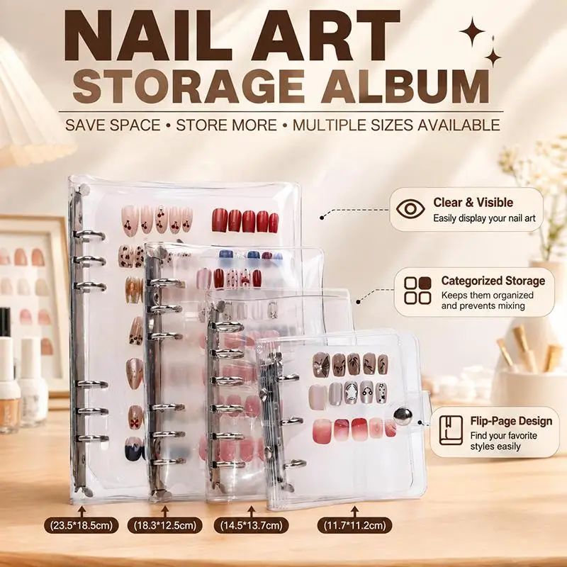 【HBA】1/3Pcs Set Nail Art Storage Exhibition Album DIY Simple Nail Art Storage Tool Nail Display Organizers For Nail Art Tools