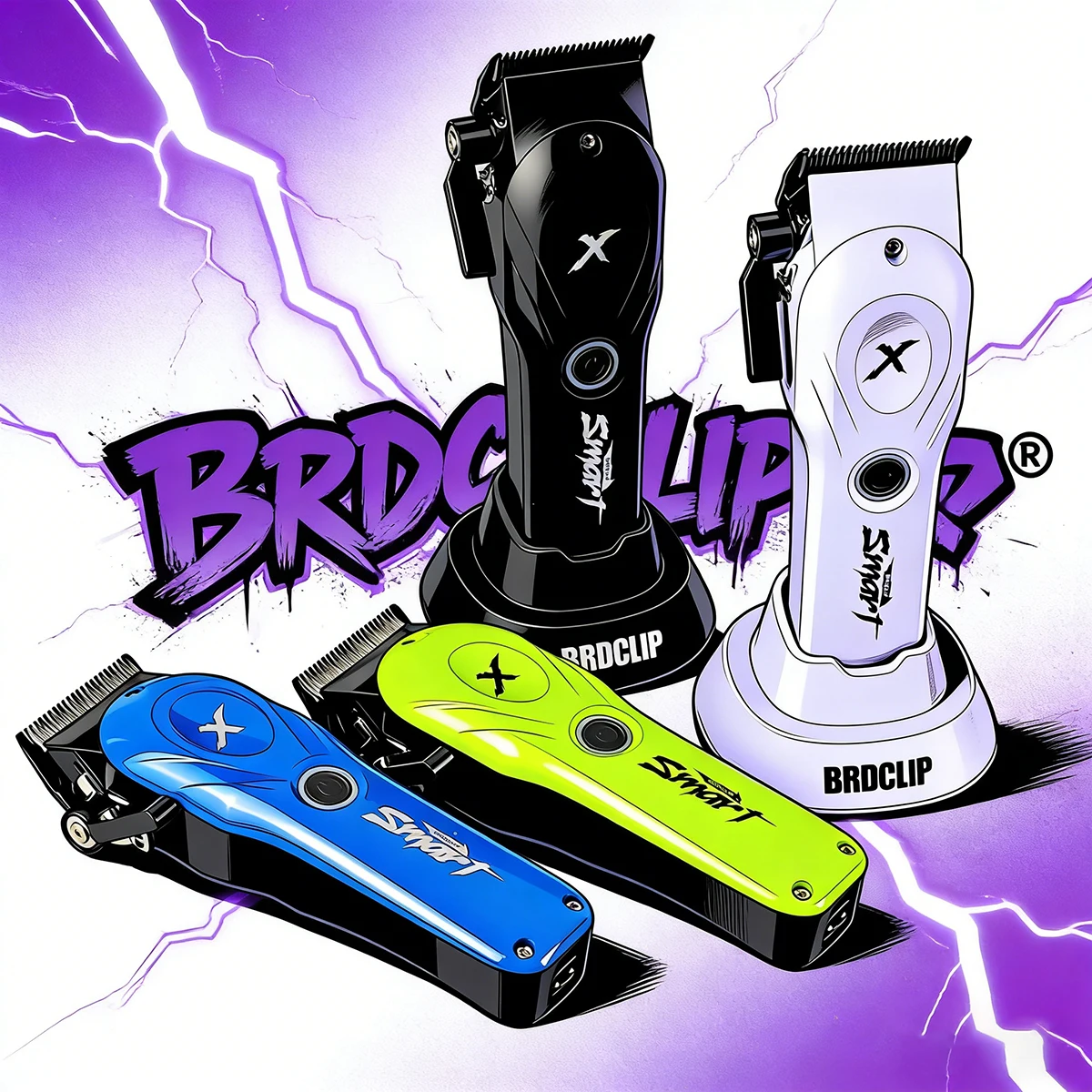 BRDCLIP Barber Shop Machine BRD-108 Professional Electric Hair Clipper DLC Fade Blade 8800RPM High Speed Motor with Base 4500mAh