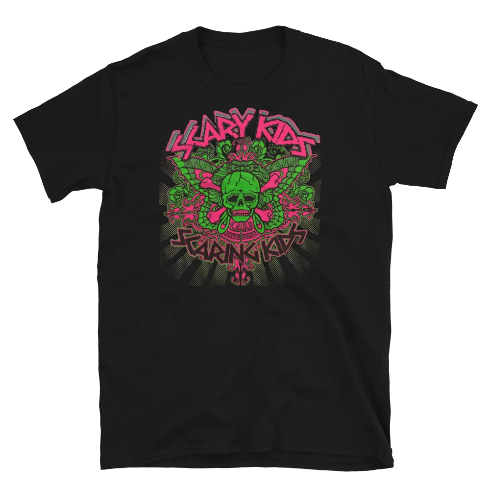 Scary Kids Scaring Neon Green & Pink Skull Screamo Emo Band T-Shirt