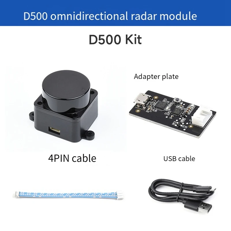 1 peça preta para kit de radar dtof lidar ld19 360 °   Sensor de alcance do tempo de vôo de TOF da resistência da frequência 4500Hz do varredor do radar