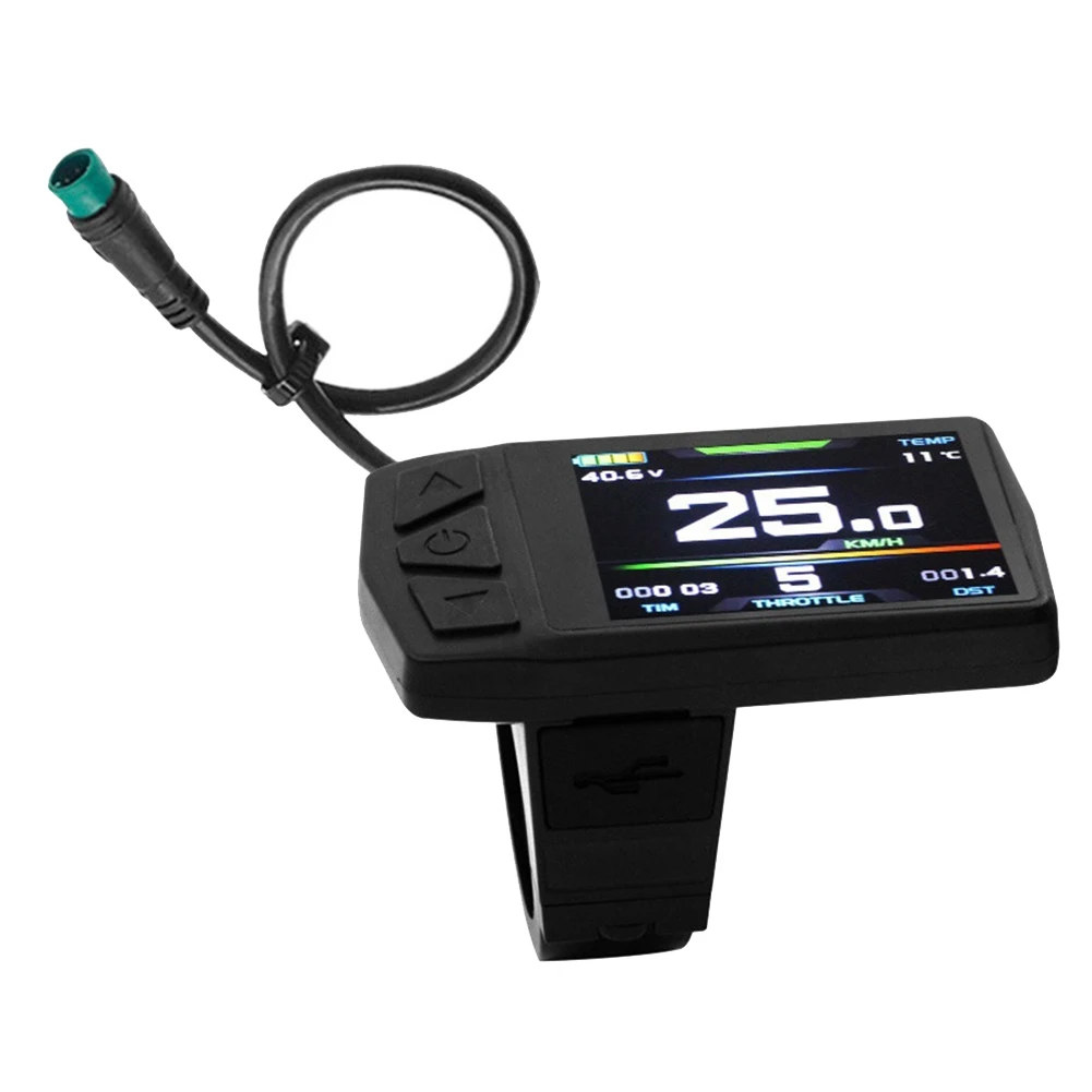 Electric Bike KT-TF01U LCD Display Meter 24V 36V 48V Waterproof Connection Plug Ebike Intelligent Display with USB HOT