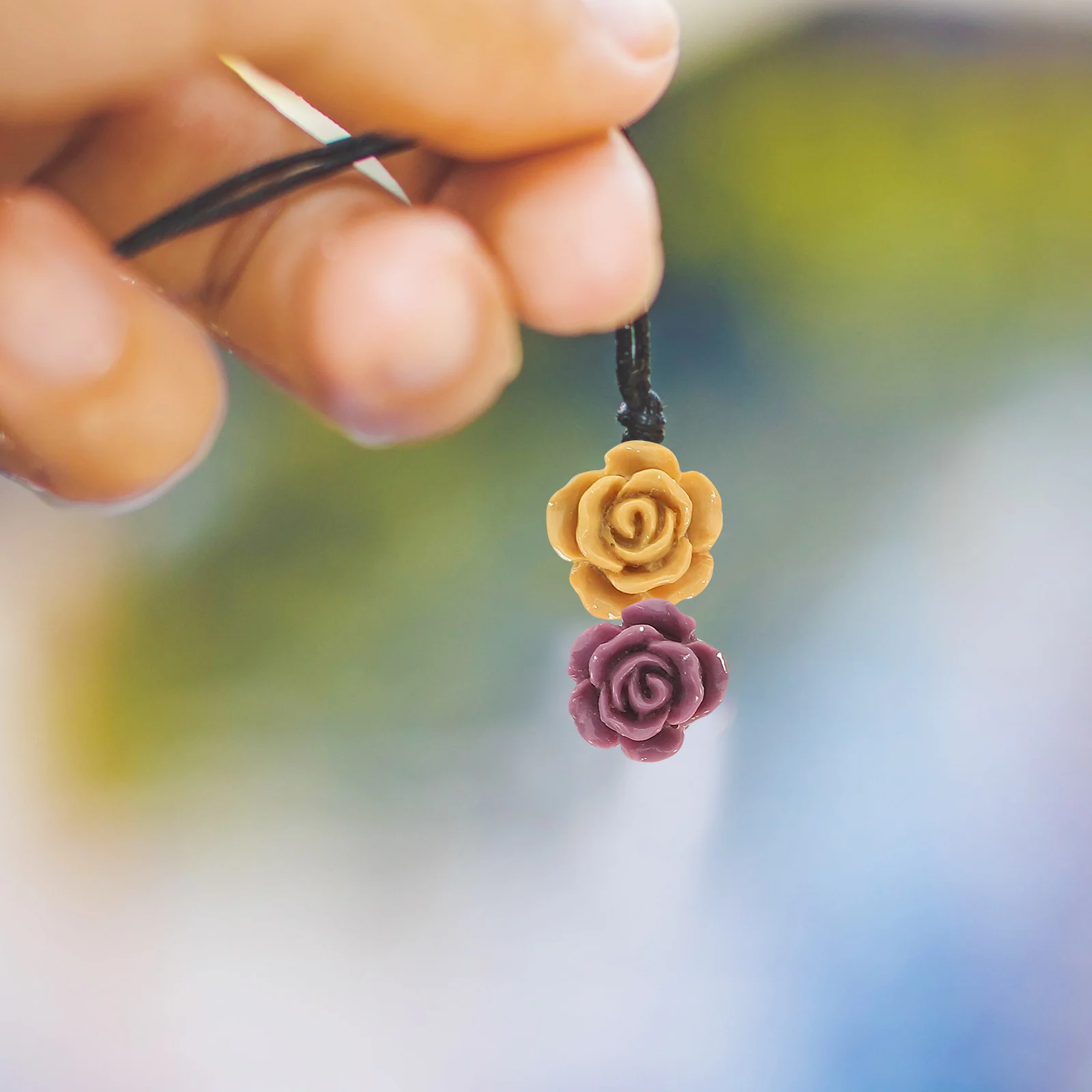

100 Pcs Flower Jewelry Resin Rose Beads Pendants Rhinestones Chain Charms Travel