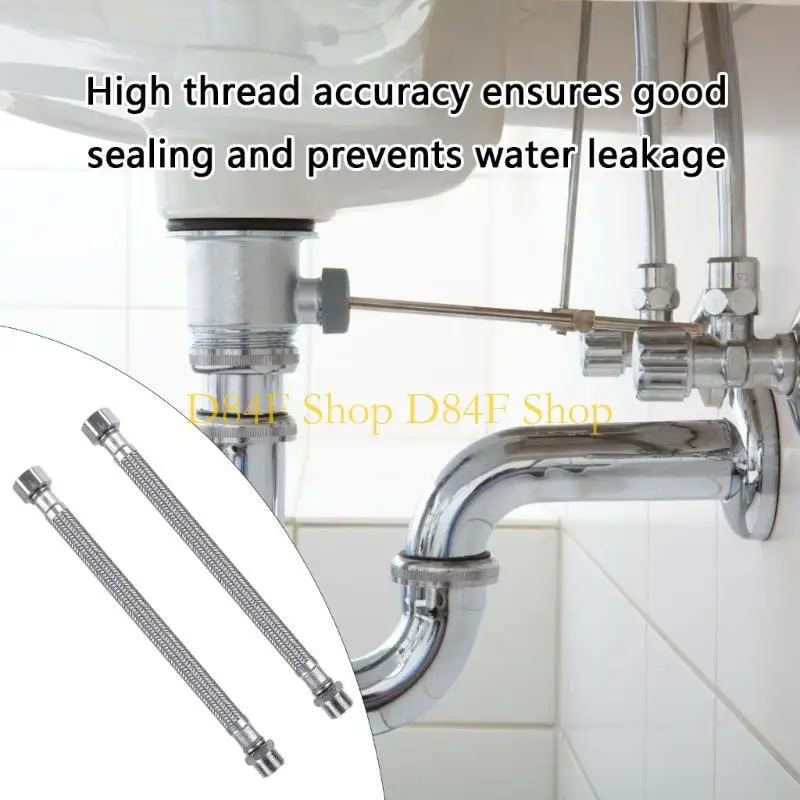 D84F Stainless Steel Extension Hose 3/8 Inch with Silicone Seal for Leak Prevention