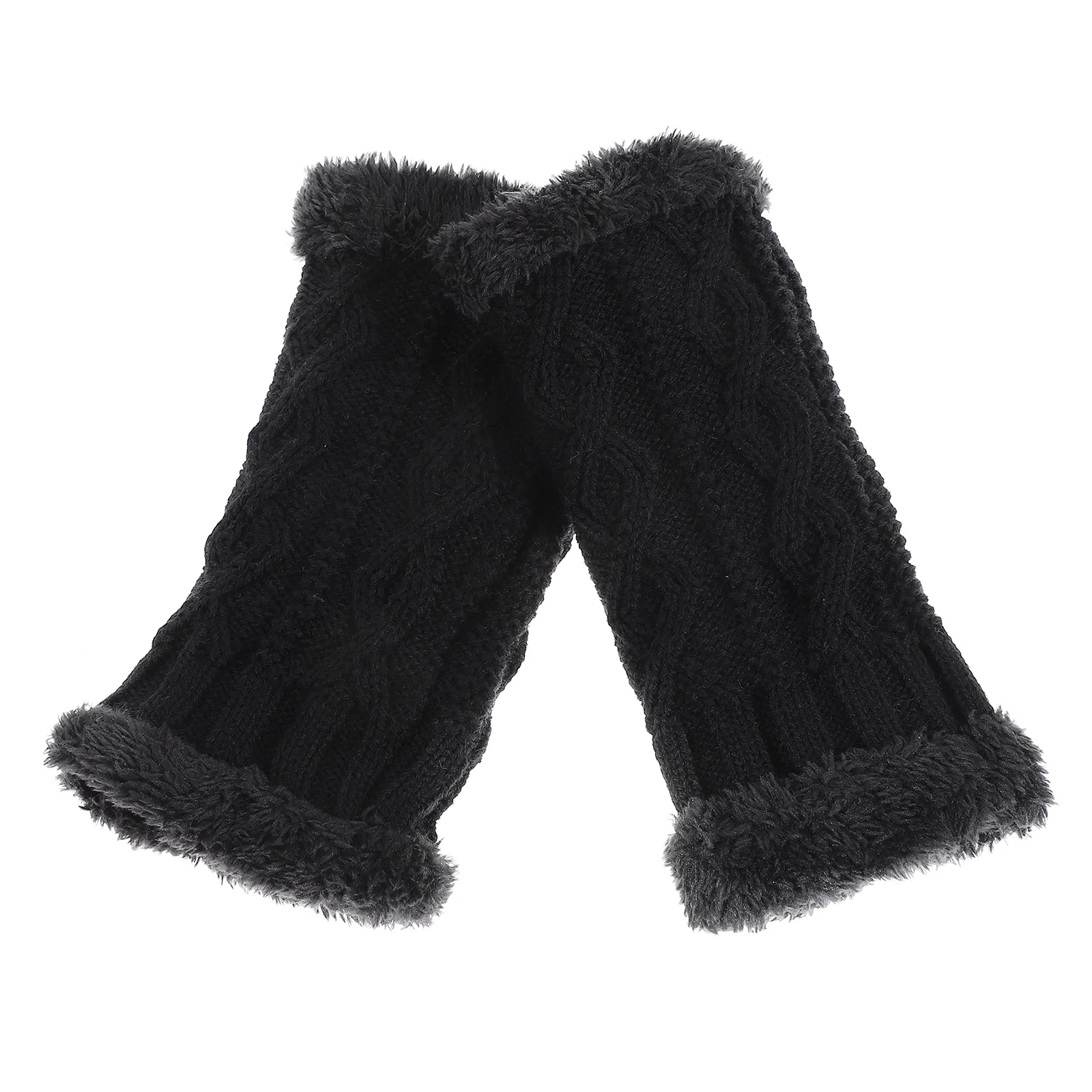 

1Pair Autumn Half-Finger Gloves Small Rhombus Design Winter Warm Touchscreen Cuffs Female Stylish Durable Comfortable