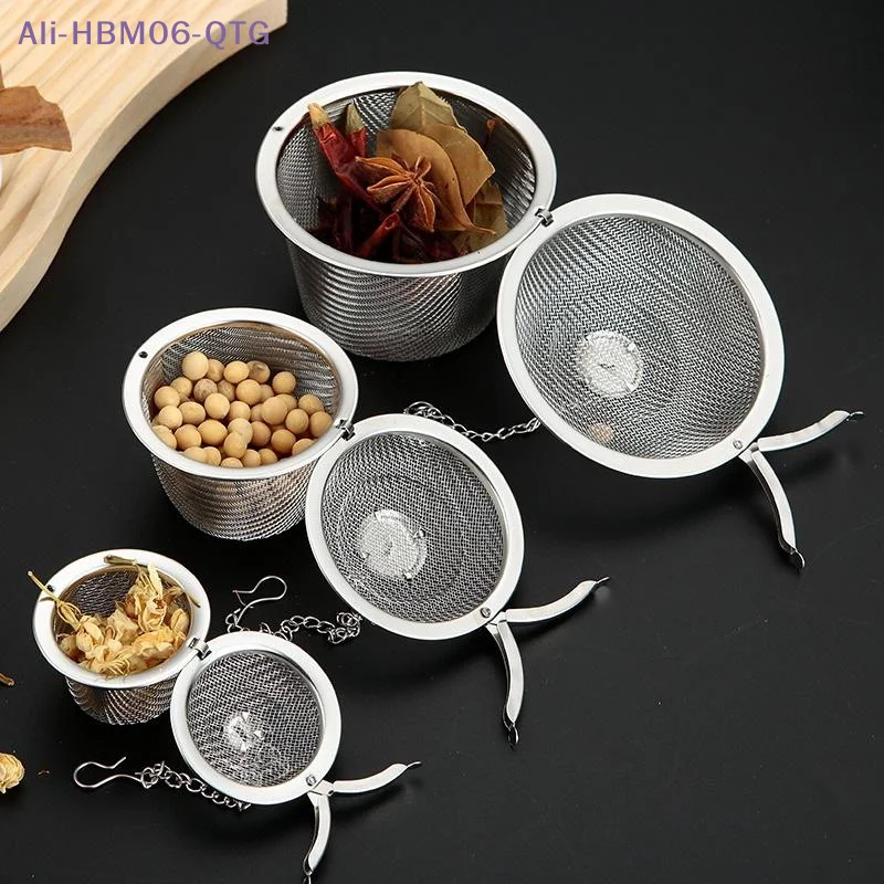 Hot Tea Coffee Stew Spice Soup Herbal Sieve Infuser Reusable Stainless Steel Seasoning Bag Ball Kitchen Filter Sachet With Chain