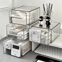 Drawer-type Sundries Storage Box Organizer Desktop Acrylic Cosmetics Makeup Storage Box Desk Multi-layer Dust Mask Clear Boxes