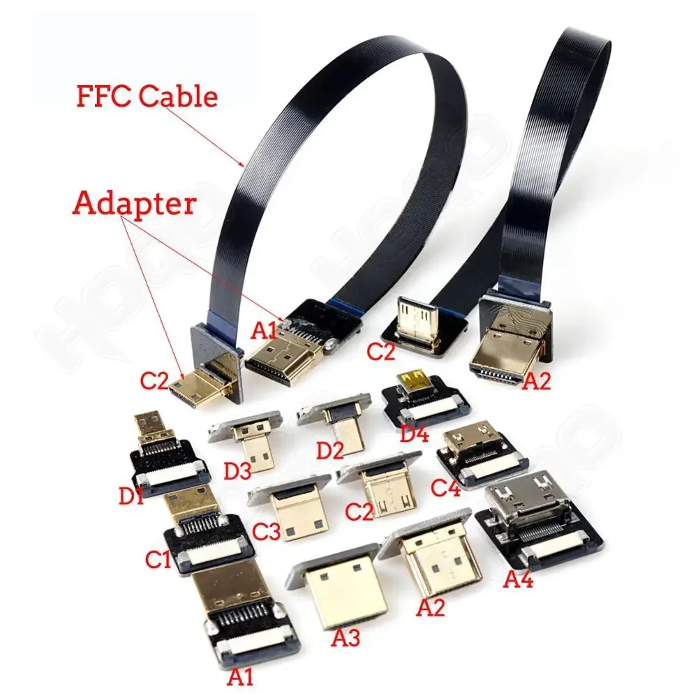 Kabel FPV zgodny z HDMI Micro/Mini HD-90 stopni Adapter FPC Ribbon Flat Pitch 20pin do projektora telewizyjnego Multicopter Antena Photog