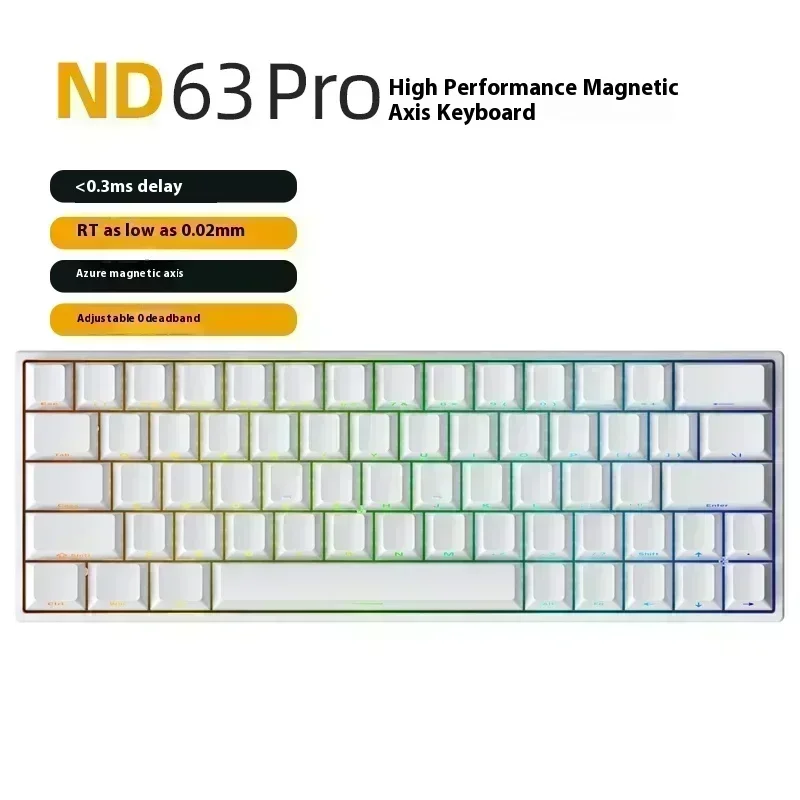 Irok ND63 Pro interruptor magnético teclados mecánicos RGB intercambio en caliente e-sports teclado con cable personalizar Pc para accesorios de juego regalos