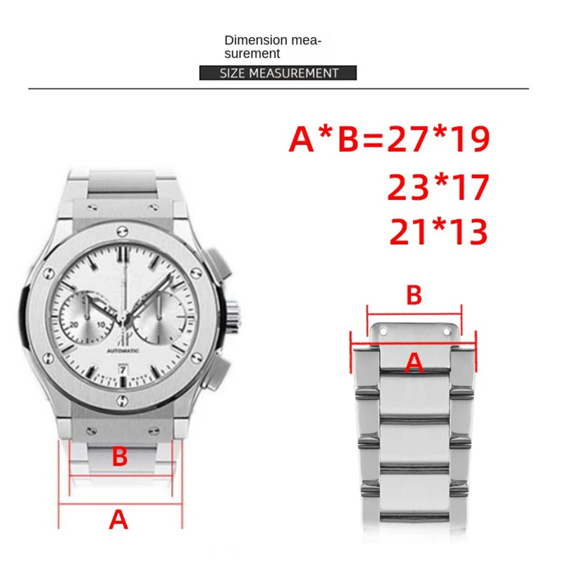 Per cinturino per orologio Hublot in acciaio inossidabile BIG BANG Classic Fusion Series Bracciali in acciaio da uomo 21x13mm 24x17mm 27x19mm