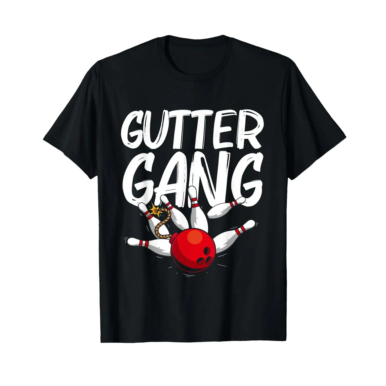 Funny Bowling for Cool Gutter Gang Bowlers T Shirt Small vintage Washed designer clothes Casual fashion Breathable Soft