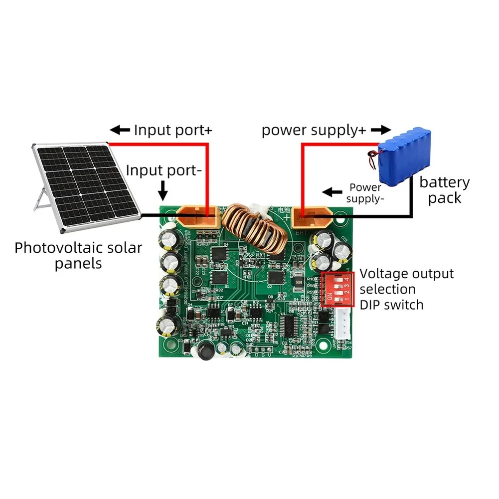 1Pc MPPT Charge Controller 12V 24V Adjustable Voltage For RV Camping Off Grid Power System Battery Panel Mounting