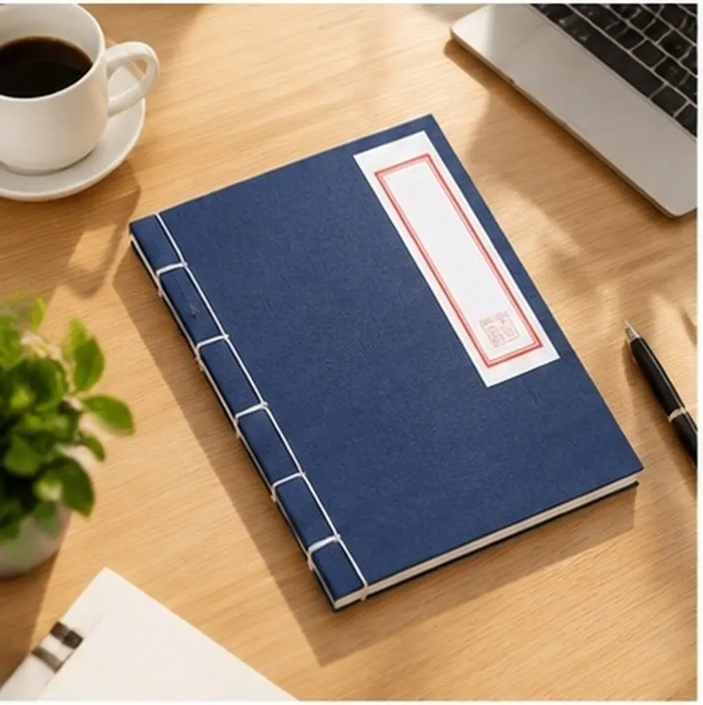 2Pcs Creative Retro Notebook with Hand-Stitched Thread Detail 60 Page Diary Book Blue Cover Secret Notepad for Journaling