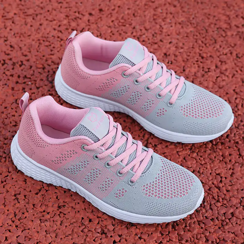 Women Casual Shoes Fashion Breathable Walking Mesh Flat Shoes Sneakers Women Running Gym Vulcanized Shoes White Female Footwear view 3