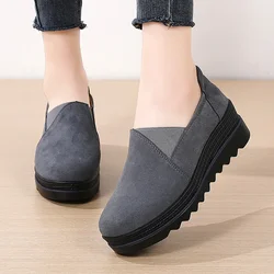 New Classics Women Flat Platform Loafers Genuine Leather Comfortable Wedge Moccasins Shoes Women Soft Sneakers Zapatos De Mujer