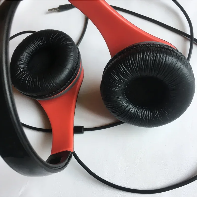 Bantalan telinga untuk Headphone kerut bantalan kulit katak Headphone spons kulit penutup bantalan pengganti untuk aksesori Headset