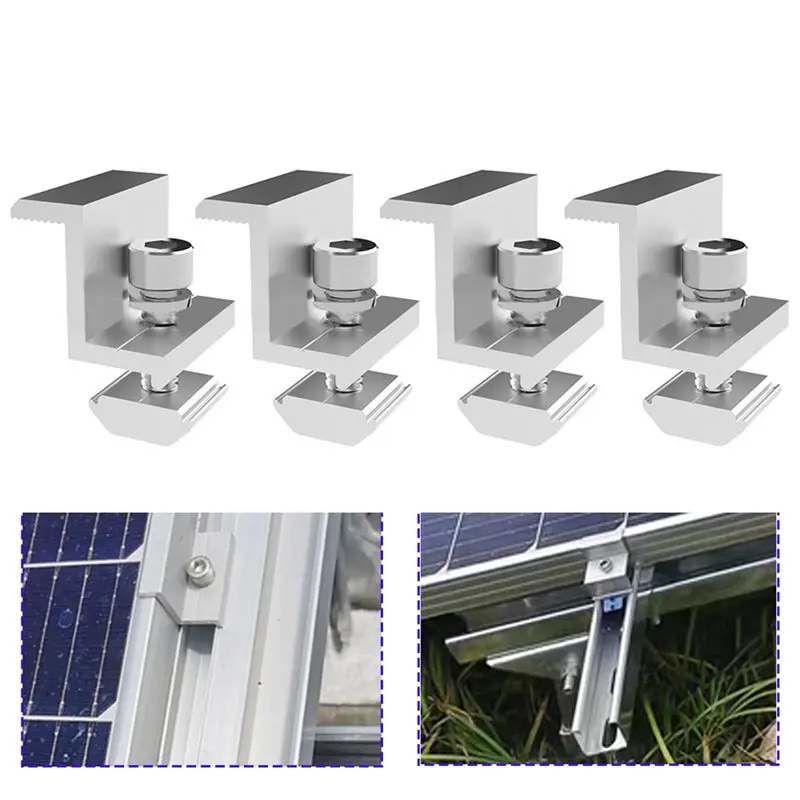 2027 New 24X Solar Panel Mount Bracket Photovoltaic Panel Rail Solar Panel Mount Fastening Module With Mid 30Mm