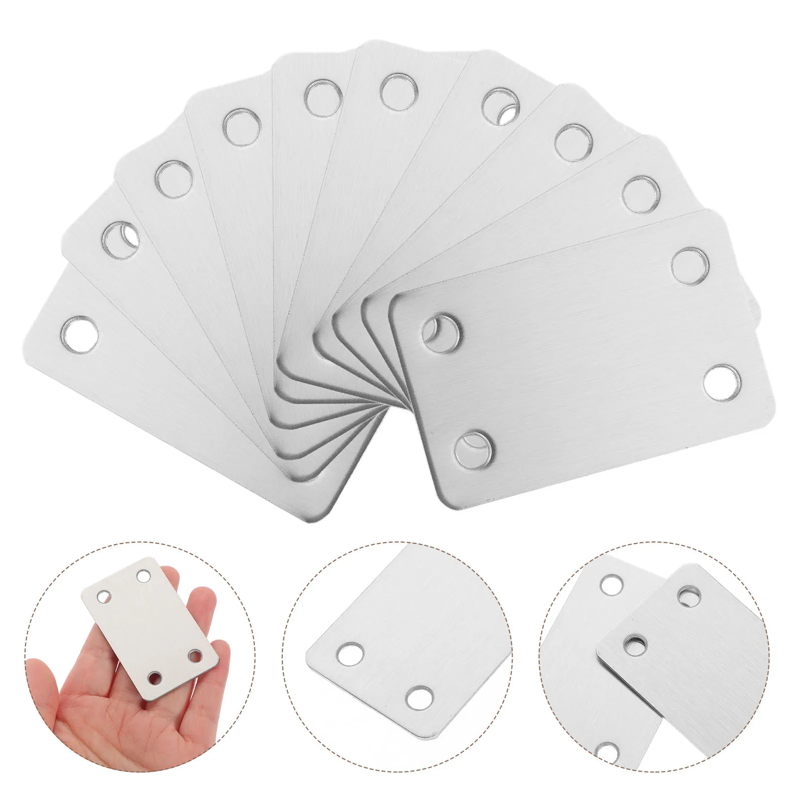 

10Pcs Flat Metal Bracket Corner Brace Iron Straight Plate Mending Plate for Wood Furniture Repair and Mounting