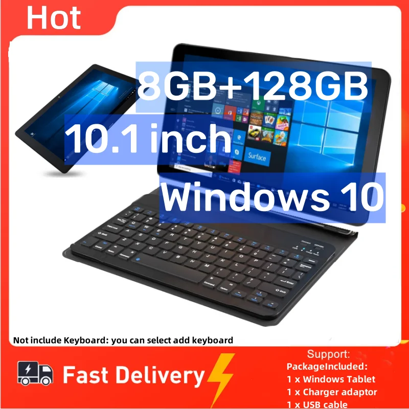 8GB RAM 128G ROM 10.1 '' X5-Z8350 CPU Windows 10 Tablet PC RCA Dual Camera WIFI  5000mAh Quad Core 1280 x 800 IPS