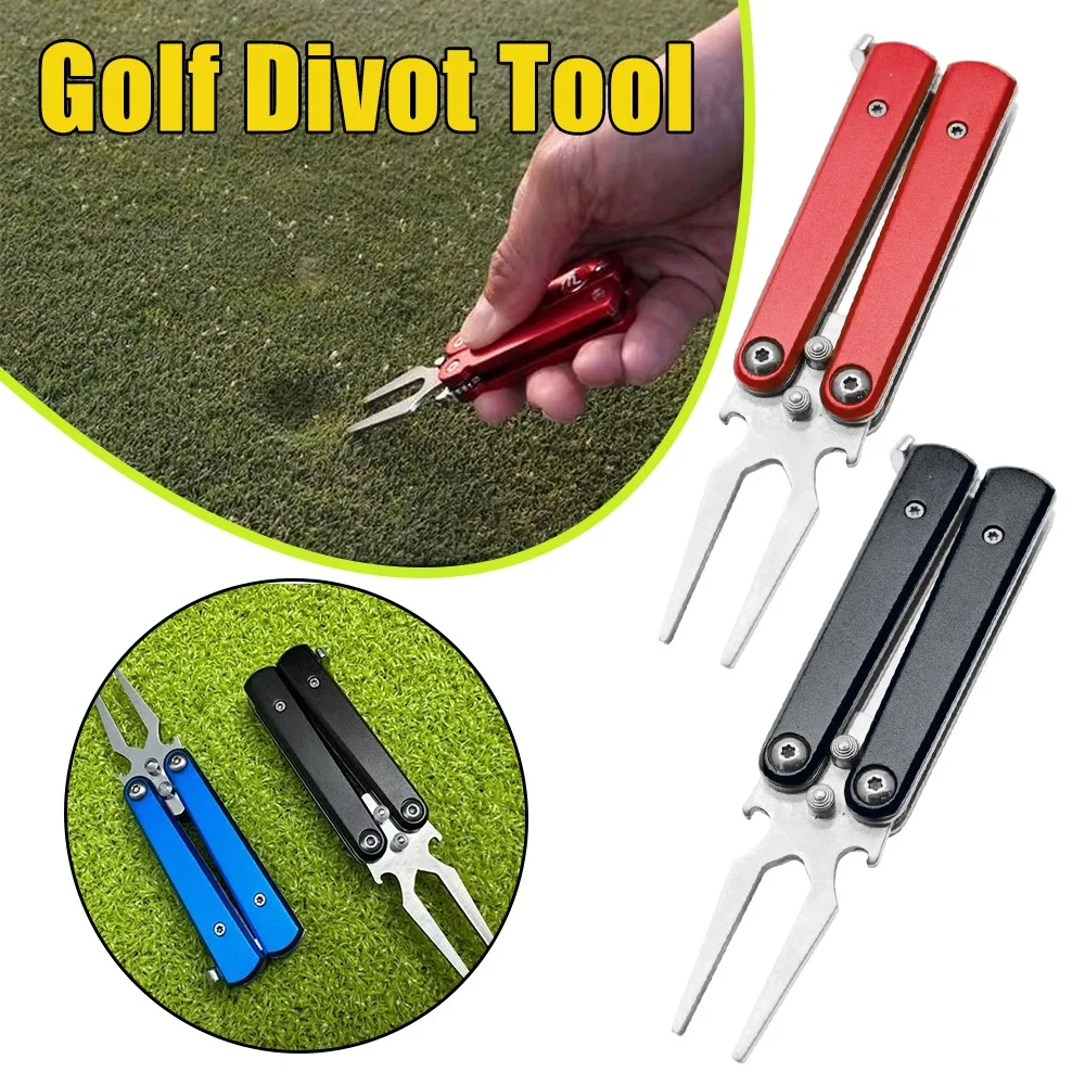 

Вилки из сплава для гольфа, металлические складные инструменты для ремонта бабочек, открывалка для бутылок, прочный курс для гольфа, необходимый подарок, аксессуары для гольфа