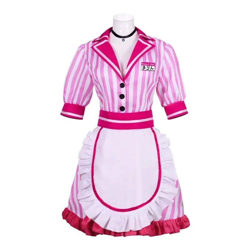 Anime meu up querido kawaii café garçom vestido de empregada marin kitagawa cosplay trajes doce menina uniforme feminino festa outfitsx;8's,