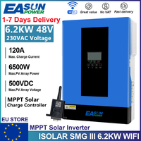 EASUN POWER 6200W Hybrid Solar Inverter 48V 220V Pure Sine 120A MPPT Solar Controller Off Grid Inverter With WIFI EU STORE