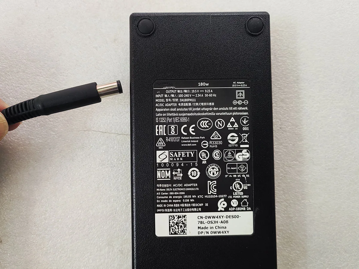 

OEM 19.5V 9.23A 180W DA180PM111 0WW4XY REV:A08 ADP-180MB DA HU10104-10277 100094-15D AC Adapter For Dell G5 5587 Gaming Laptop
