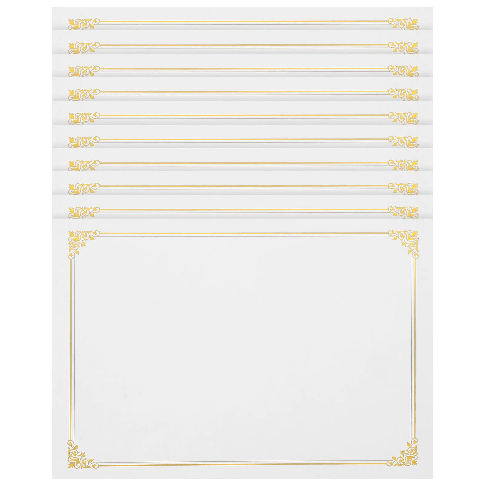 

10pcs Gold Foil Certificate Paper A4 Blank Diploma Papers Graduation Award School Recognition Printable Certificate Sheets