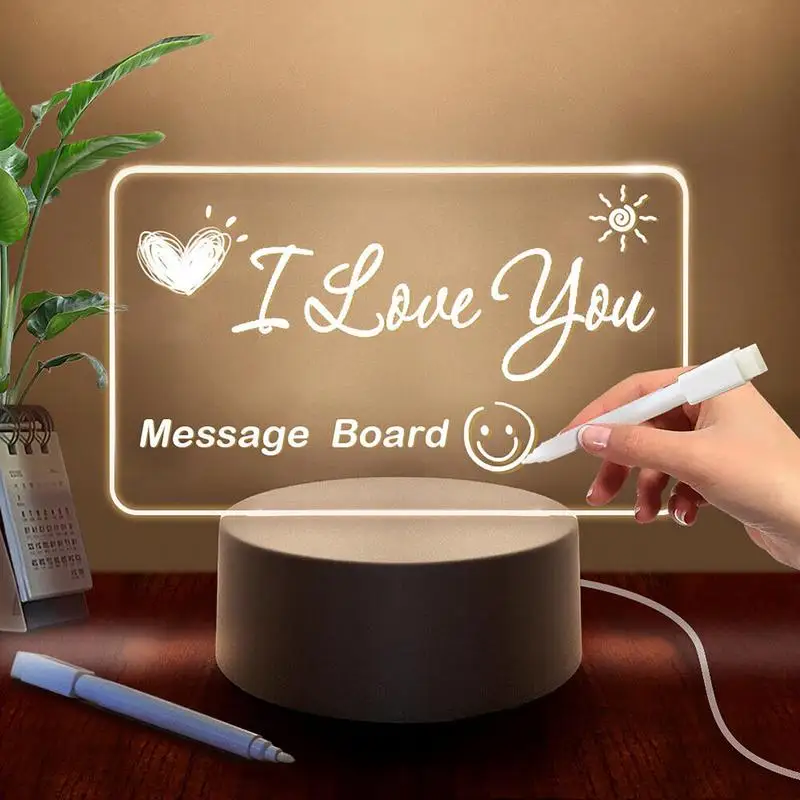 Acrylic Dry Erase Board Night Light Dry Erase Board Soft Light Desk Lamp Wipeable And Rewritable Acrylic Dry Erase Board For