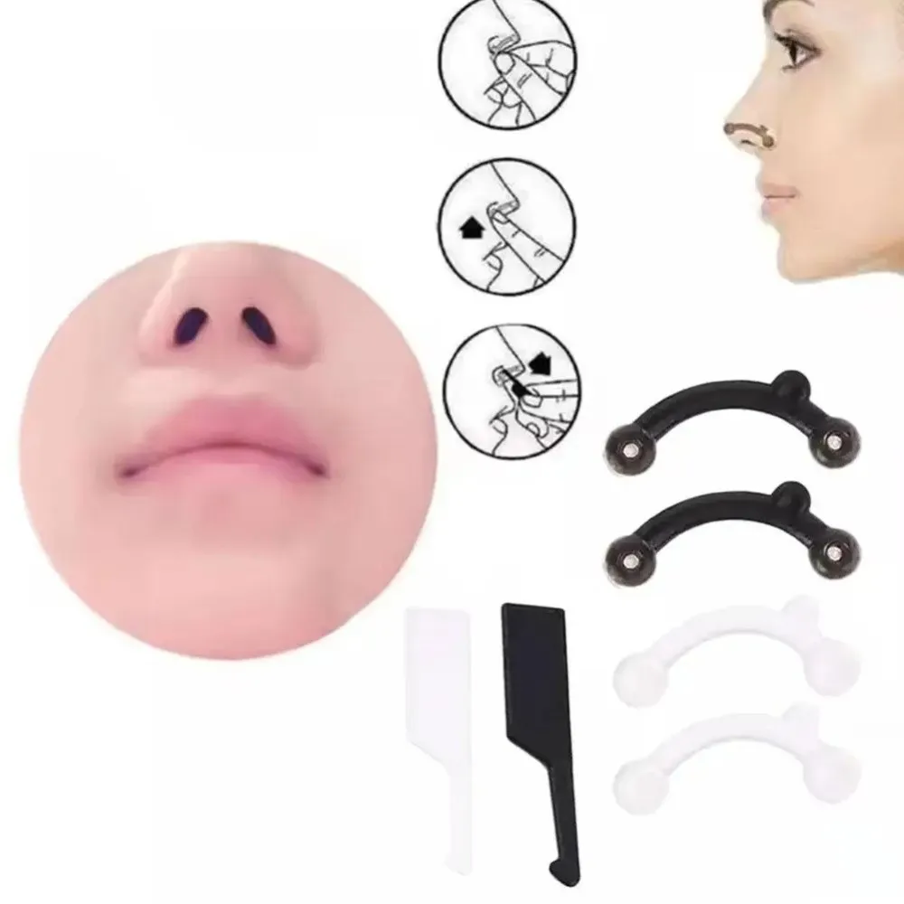 مشكل الأنف غير المرئي 3 مقاسات، مشبك أنف خالٍ من الألم، مصحح لجسر الأنف المرن من الأكريليك