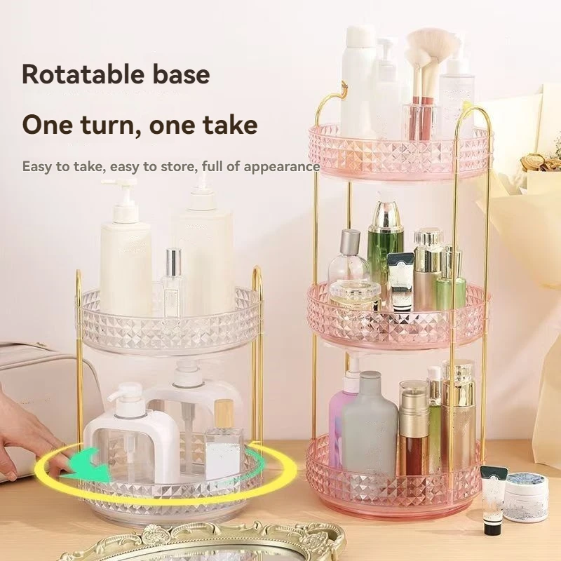 1 Stück/Transparentes Acryl-Kosmetik-Aufbewahrungsregal Mehrschichtiges Rotierendes Desktop-Organizer Nordisches Einfaches Aufbewahrungsregal