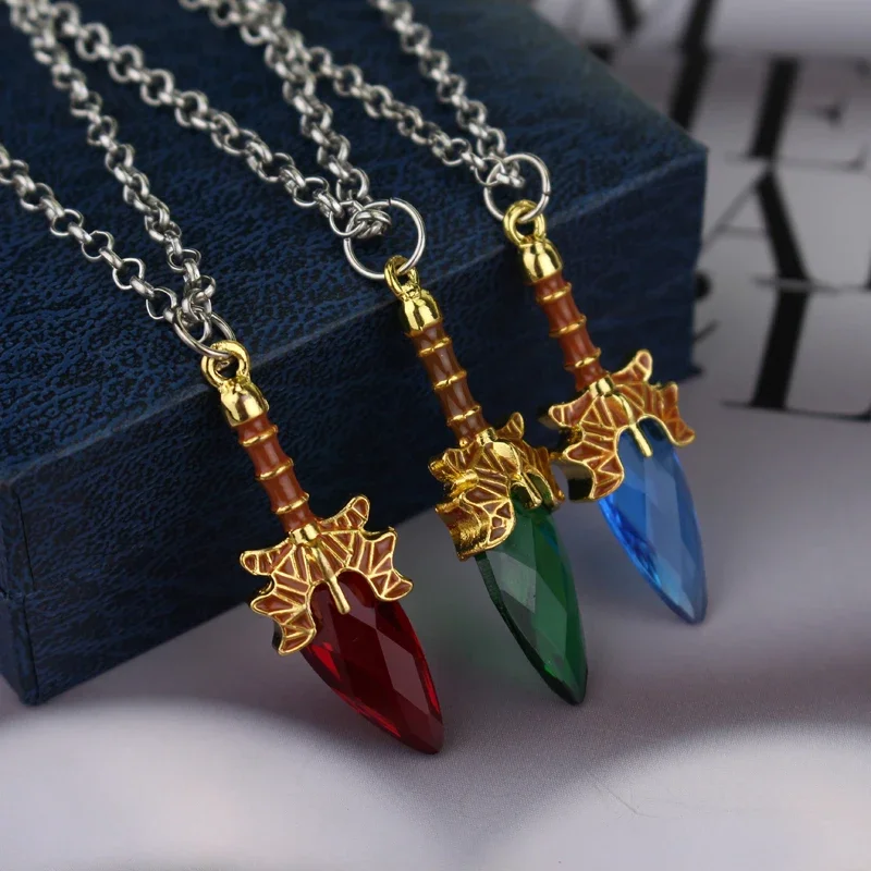 Game Dota 2 High Quality Link Chain Necklace Aghanim\'s Scepter Crystal Necklace Pendant For Women Men Fans Gifts