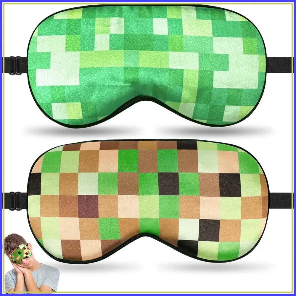 

2 Pcs Silk Sleep Mask for Kids & Adults, Adjustable Strap, Light Blocking Blindfold for Travel & Home