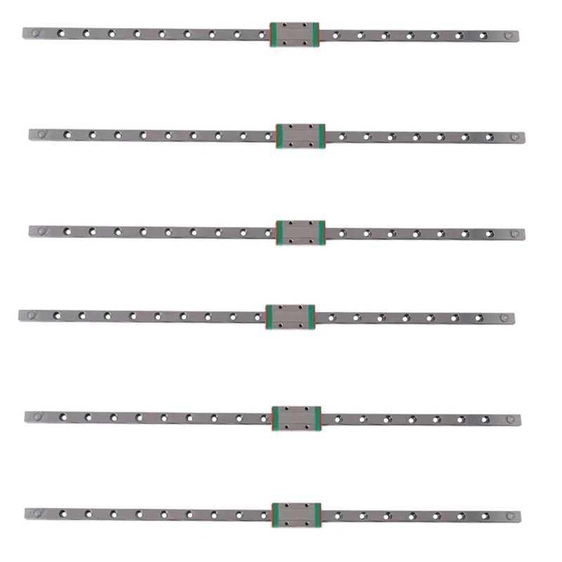 

6Pcs 9Mm Linear Guide Miniature Rail MGN9 400Mm Linear Rail And 6 Pcs MGN9H Miniature Rail Slider