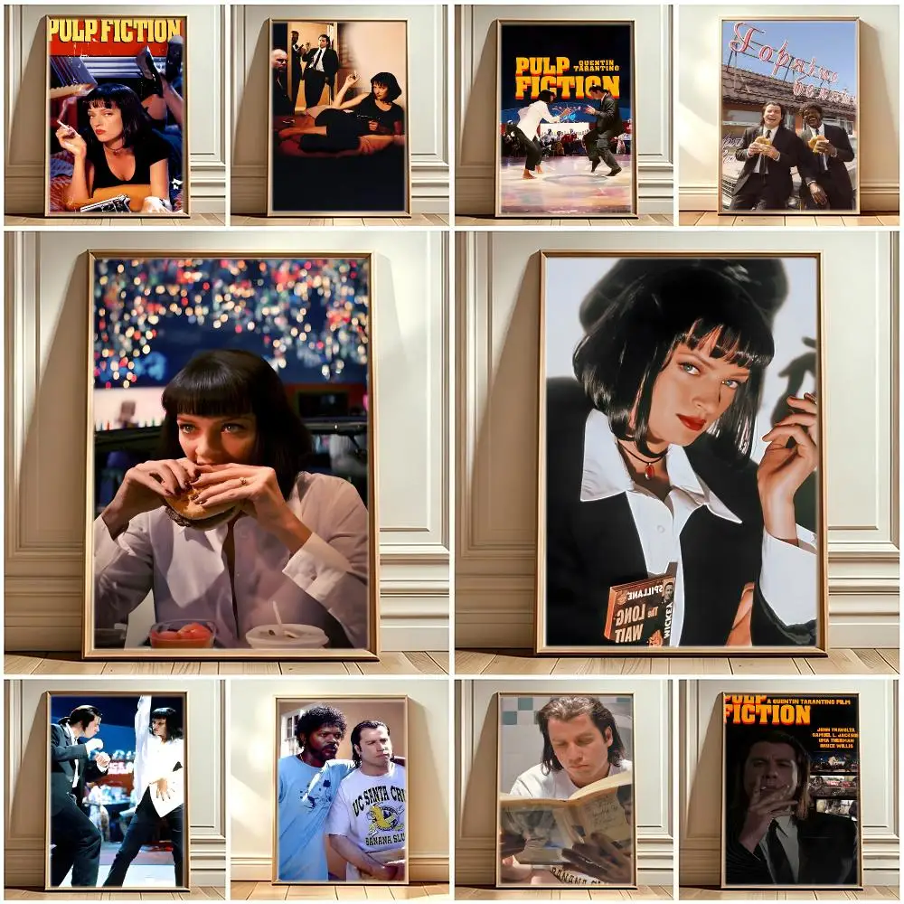 Classic Movie P-Pulp Fiction Poster Print Painting Home Decor for Bedroom Living Room Hallway