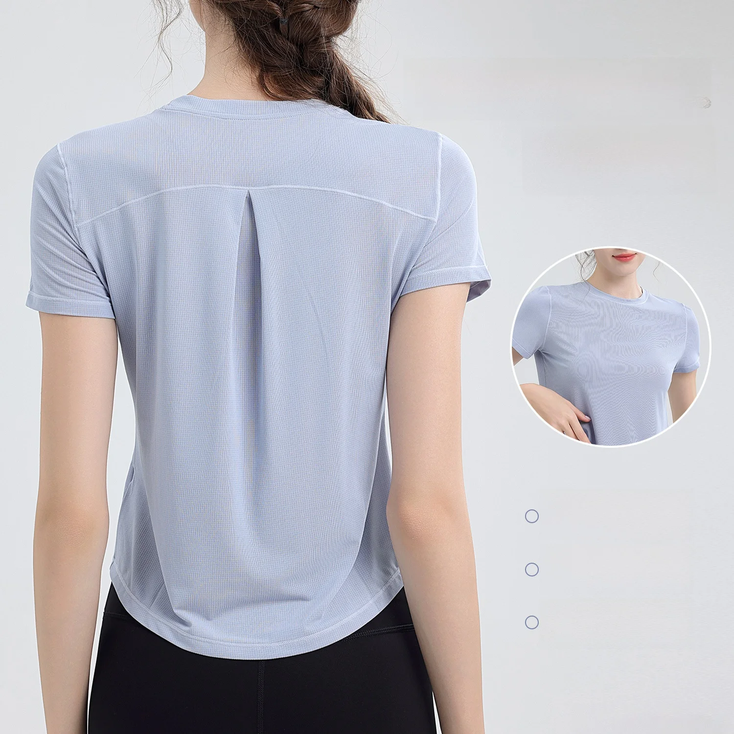 

Женская быстросохнущая спортивная футболка свободного покроя, дышащий легкий топ для бега для йоги с эластичным подолом для одежды для фитнеса