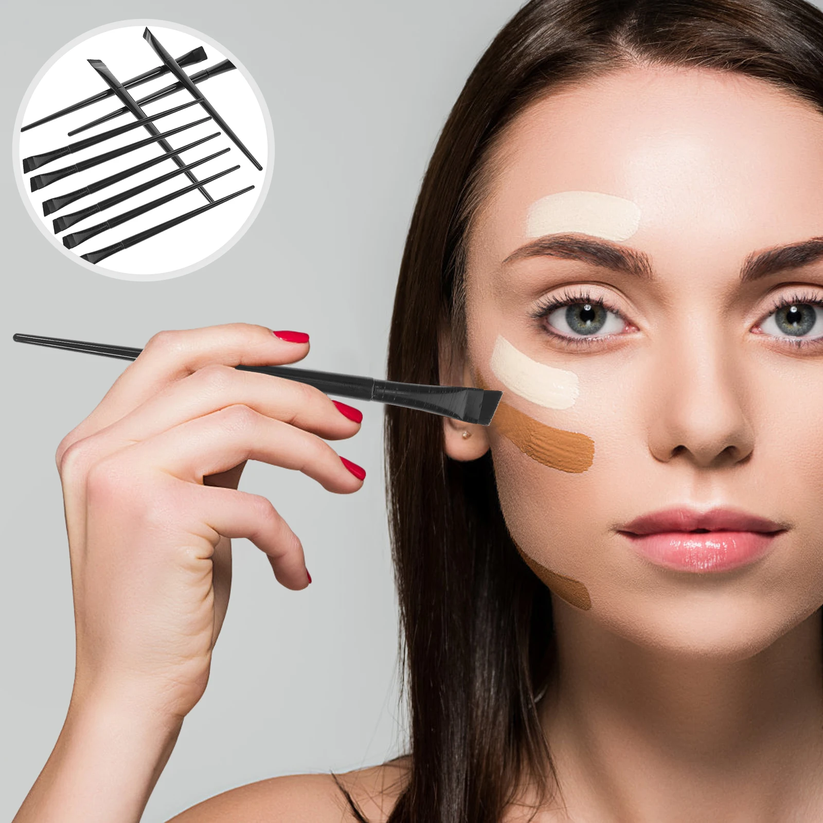 

12 Pcs Makeup Brush Set Angled Women Eyeliner Concealer Tool Professional Eyeshadow Brushes Nylon Small Travel