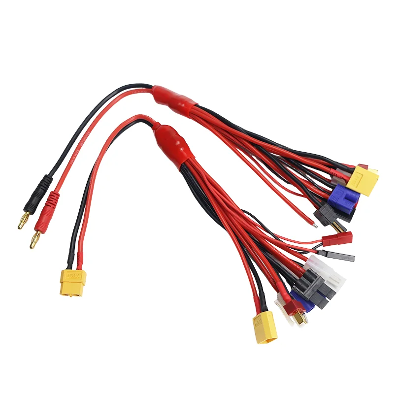 8IN1 Multifunction Balance Charging Soft Silicone Charging Wire XT60 Connector To XT60 XT30 T Plug  JST EC3 Wire Cable for RC