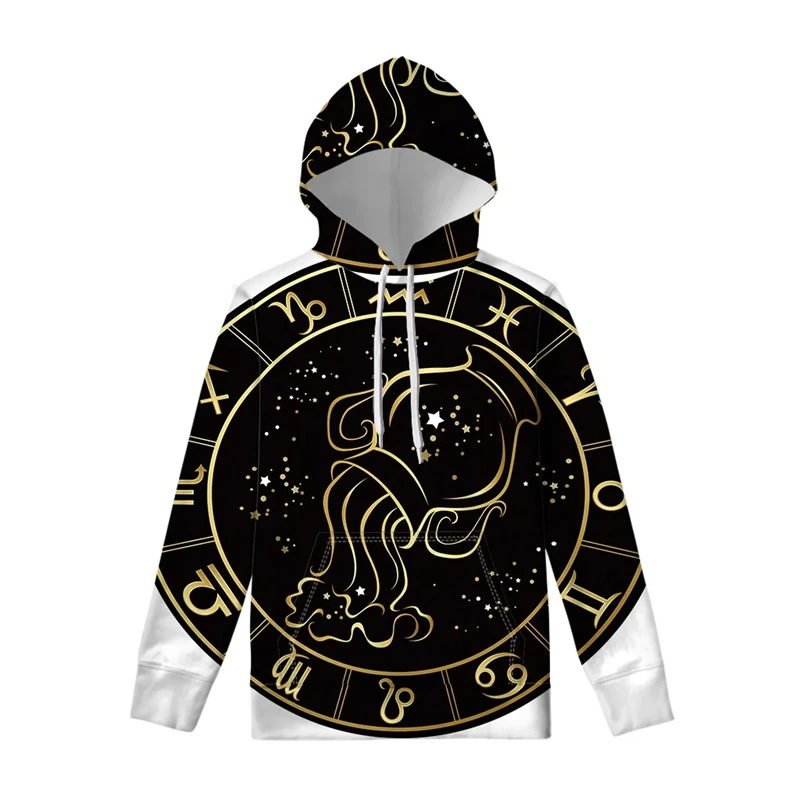 Twelve Constellations 3d Hoodies Fashionable Casual Funny Hoodie Men's Street Hip-hop Sports Hoodie Long Sleeves Treetwear Tops