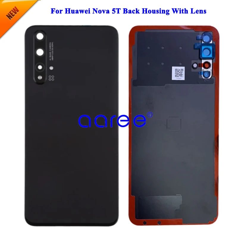 Grade AAA Back Cover with Camera Lens For Huawei Nova 5T Back Housing Back Cover Door with Adhesive