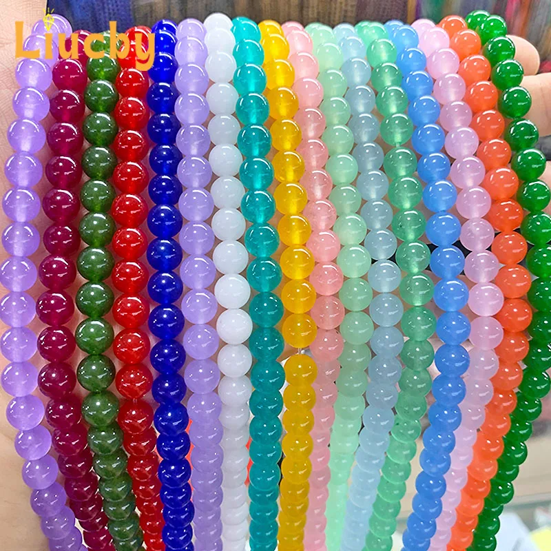 Natürliche Chinesische Jade Chalcedon Stein Glatte Perlen Für Schmuck Machen DIY Armbänder Halskette Ringe Zubehör 4/6/8/10/12/14MM – Detail 3