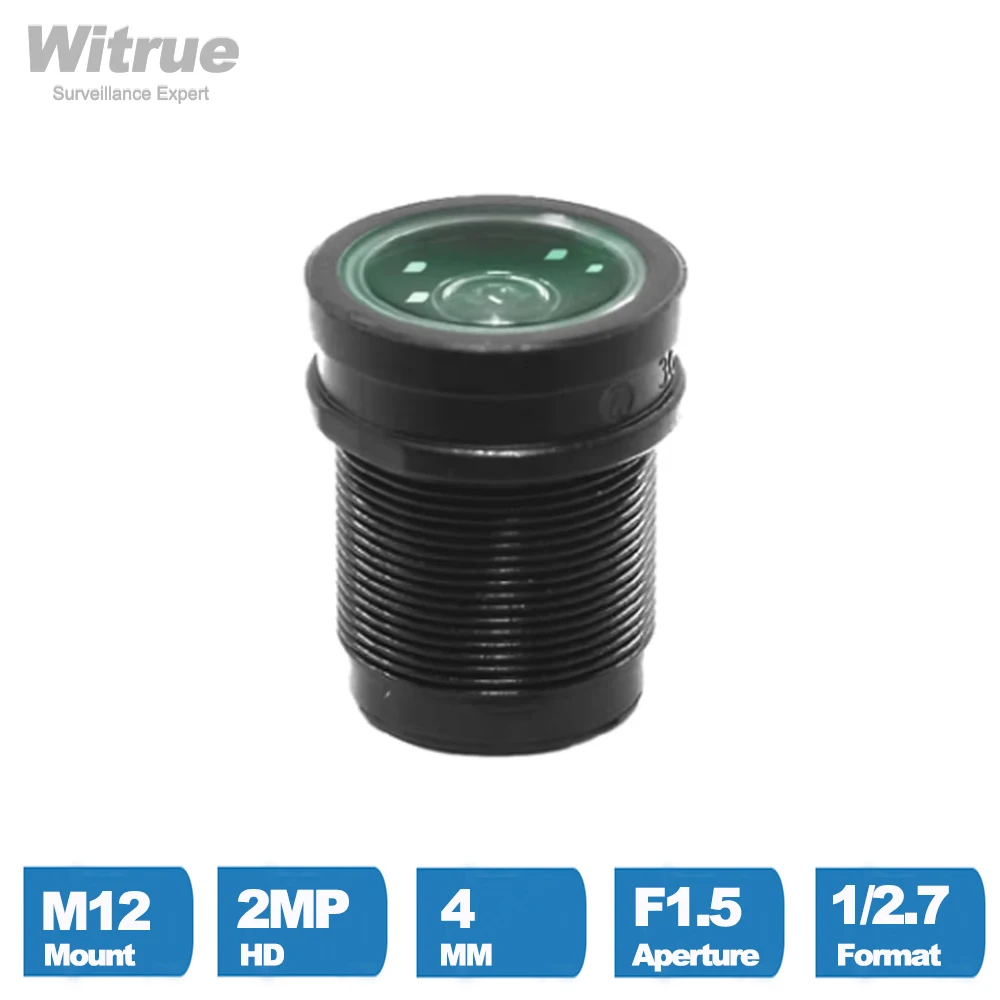 

Объектив Witrue Starlight 2MP 4 мм с фиксированной диафрагмой F1.5 для SONY IMX290/291/307/327 IP-камеры видеонаблюдения AHD при слабом освещении