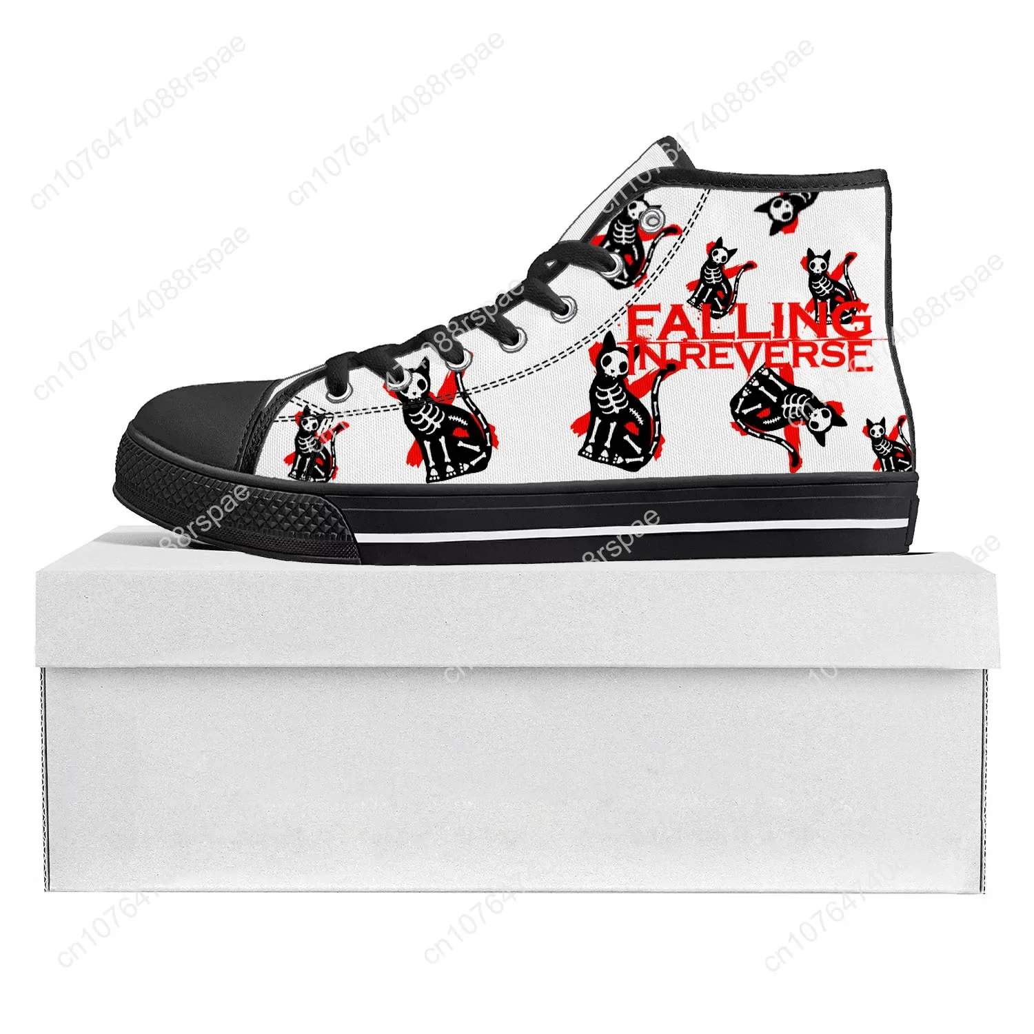 Falling In Reverse Punk Rock Band High Top High Quality Sneakers Mens Womens Teenager Canvas Sneaker Couple Shoe Custom Shoe