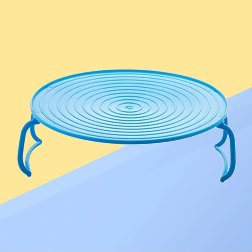 

Microwave Steamer Dish Storage Rack Blue Foldable Large Space Heat Resistant Kitchen Tray Rice Steamer Layered